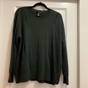 M AQUA distressed green sweater